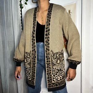 Vintage leopard/cheetah open knit cardigan sweater 🐆